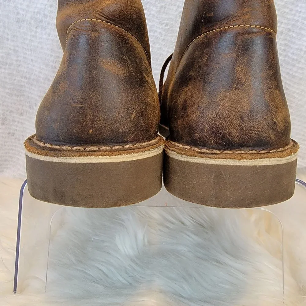 Clarks Men's Chukka Desert Boots Ankle Lace‎ Up Brown Leather 12 Shoe Distressed